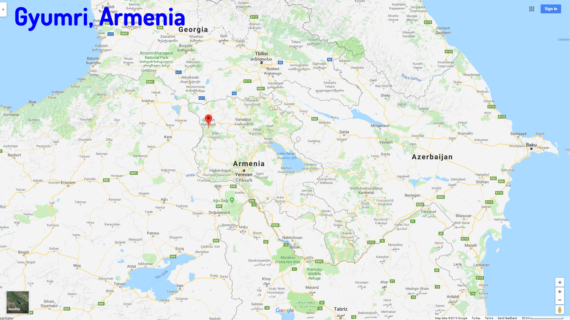Gyumri map Armenia