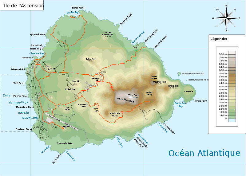 Ascension Island Map in french