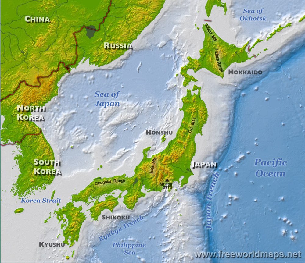 asia map japan