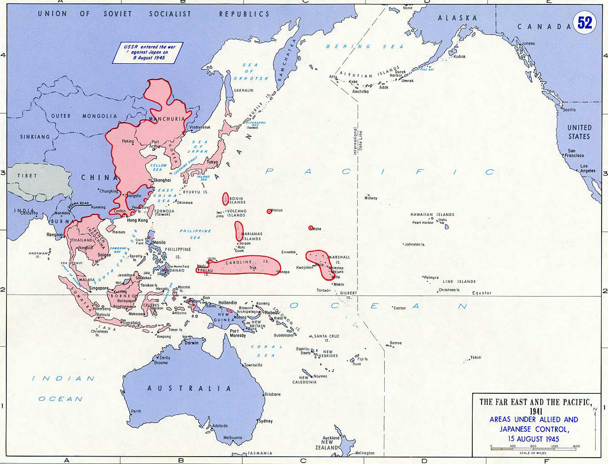 asia pacific war map 1945