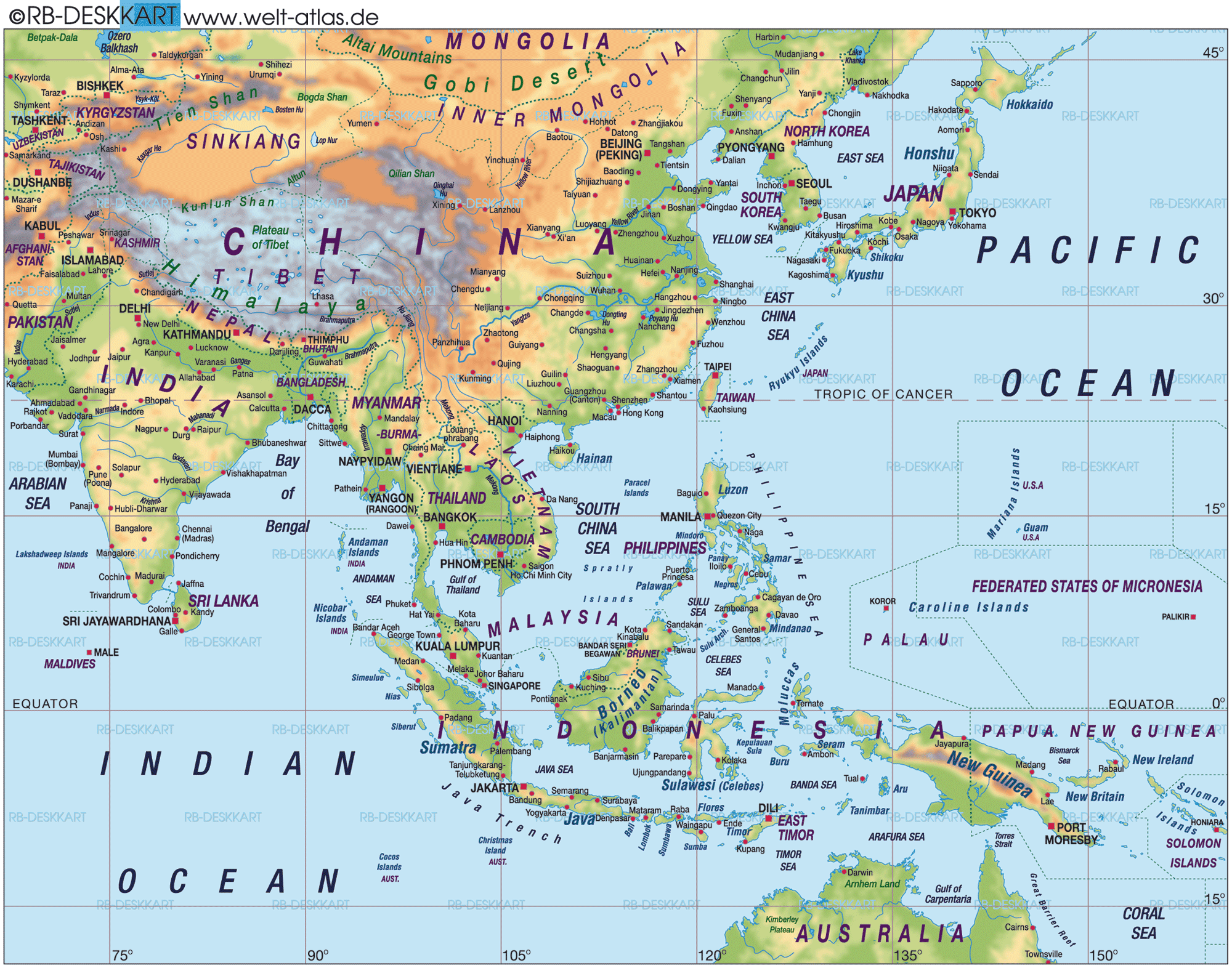 far east asia map