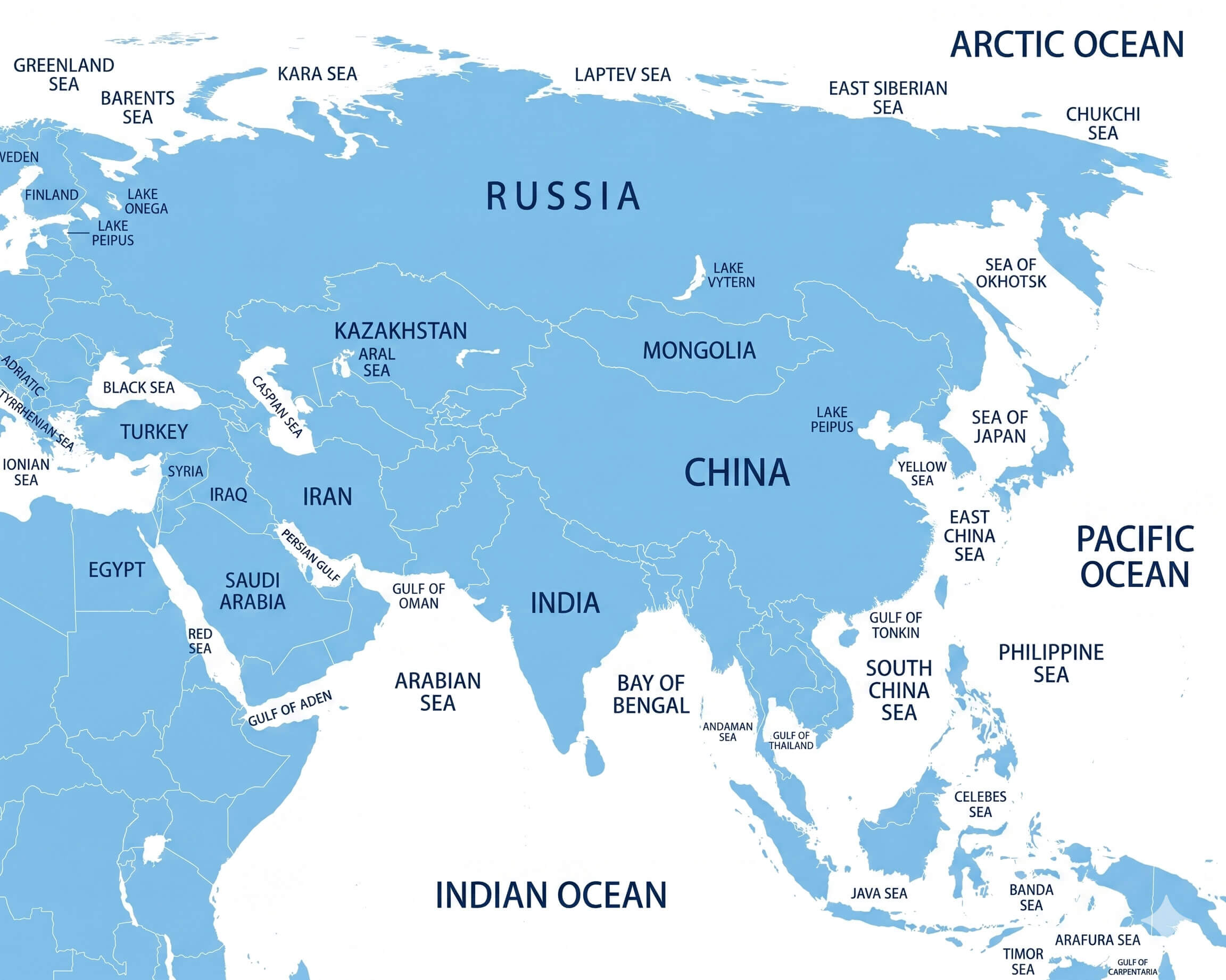 Asia blank map