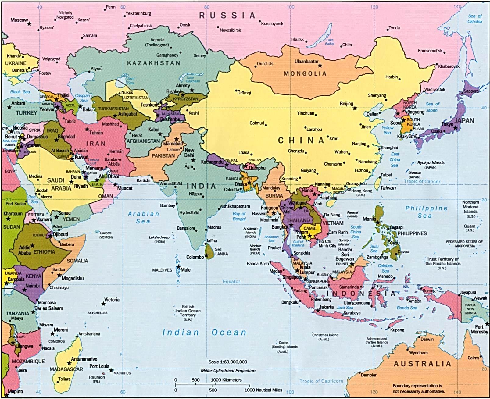 Asia political overview map