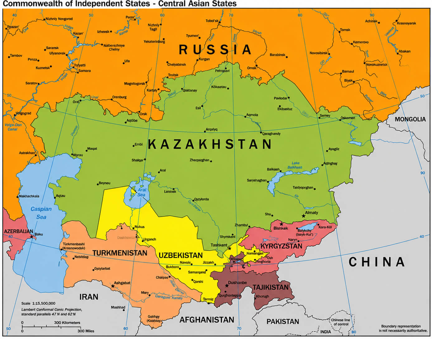 Central Asia map