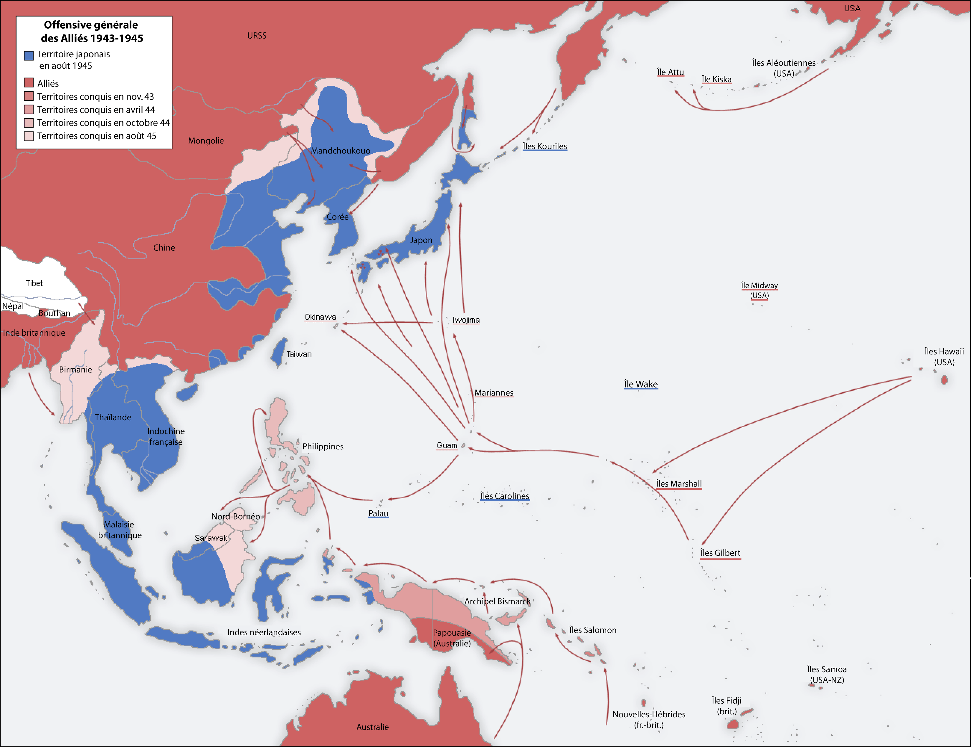 second world war asia 1943 1945 map