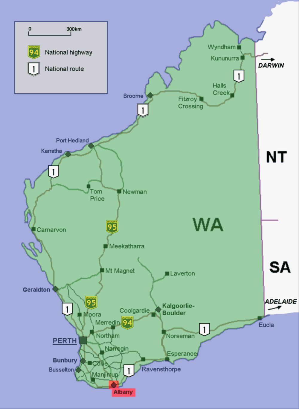 Albany location map