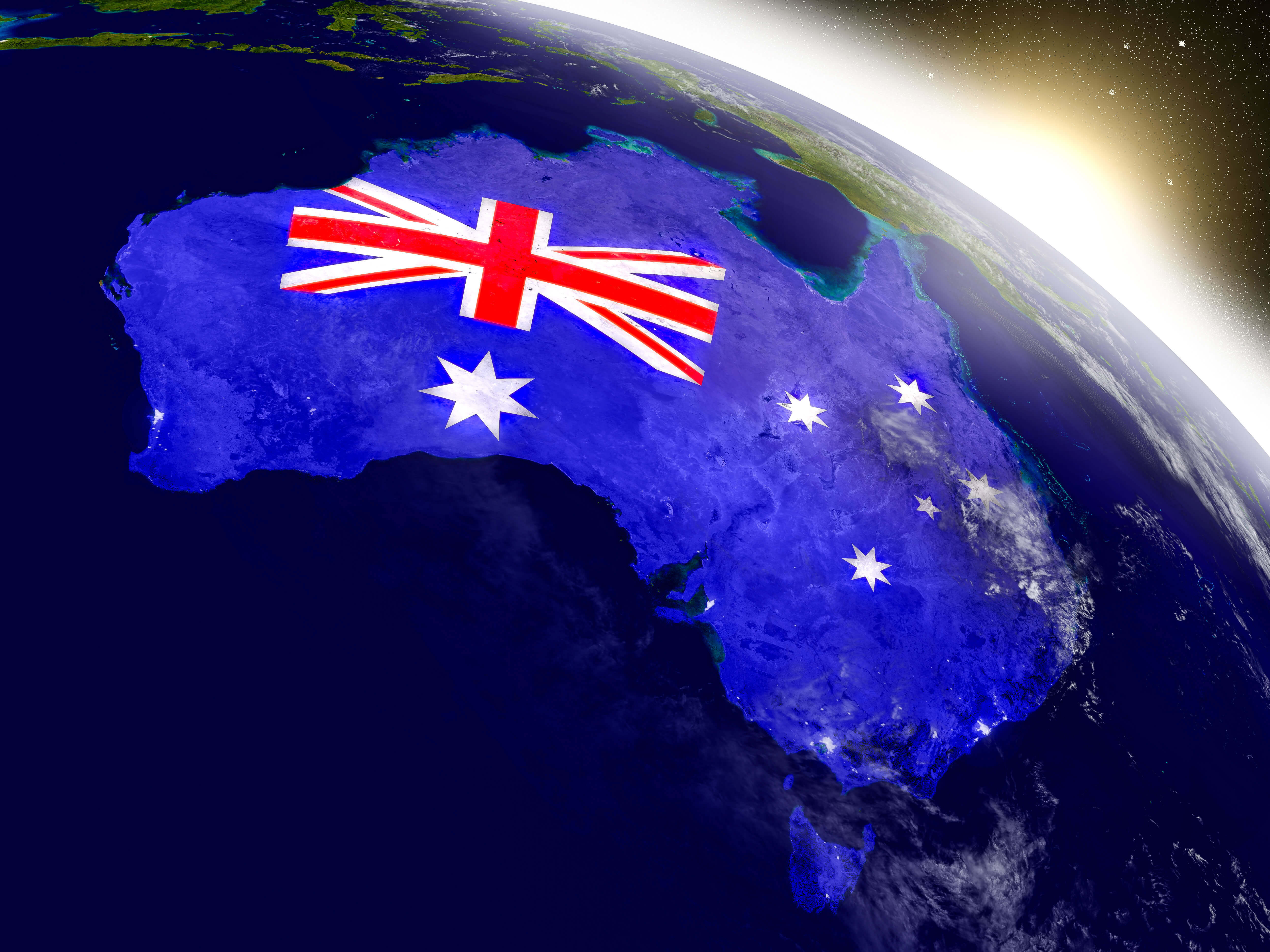 Australia Embedded Flag Map