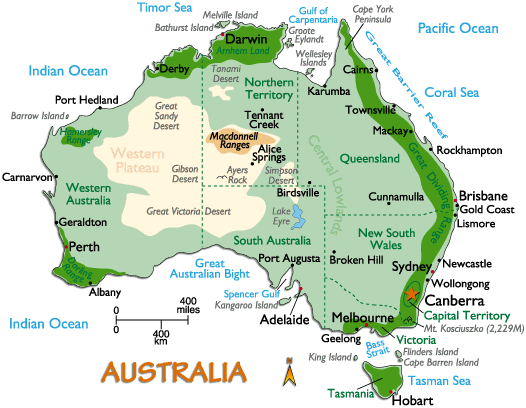 Australia Continental Map