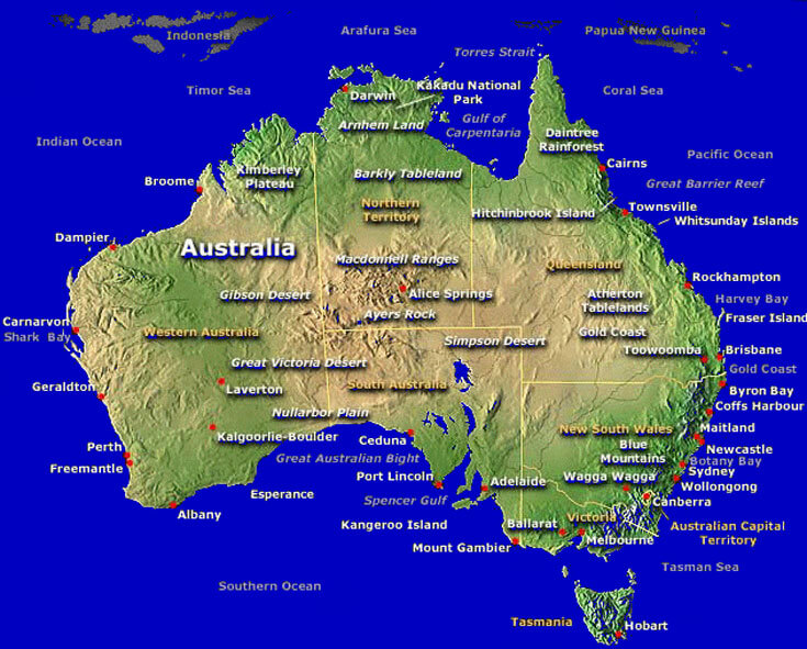 Australia States Map