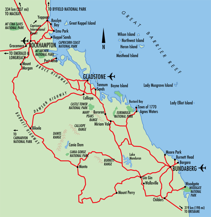 map of Bundaberg