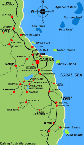Cairns region map