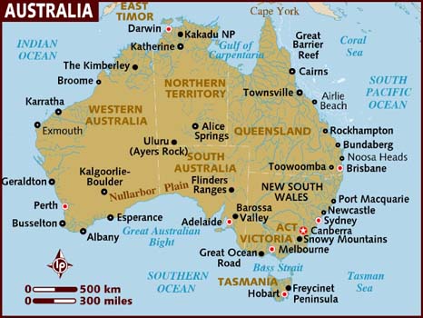 map of australia Canberra