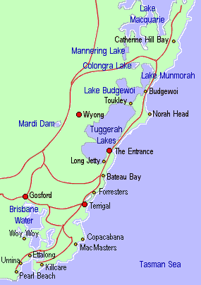 nsw central coast map