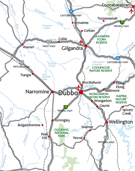 Dubbo regions map