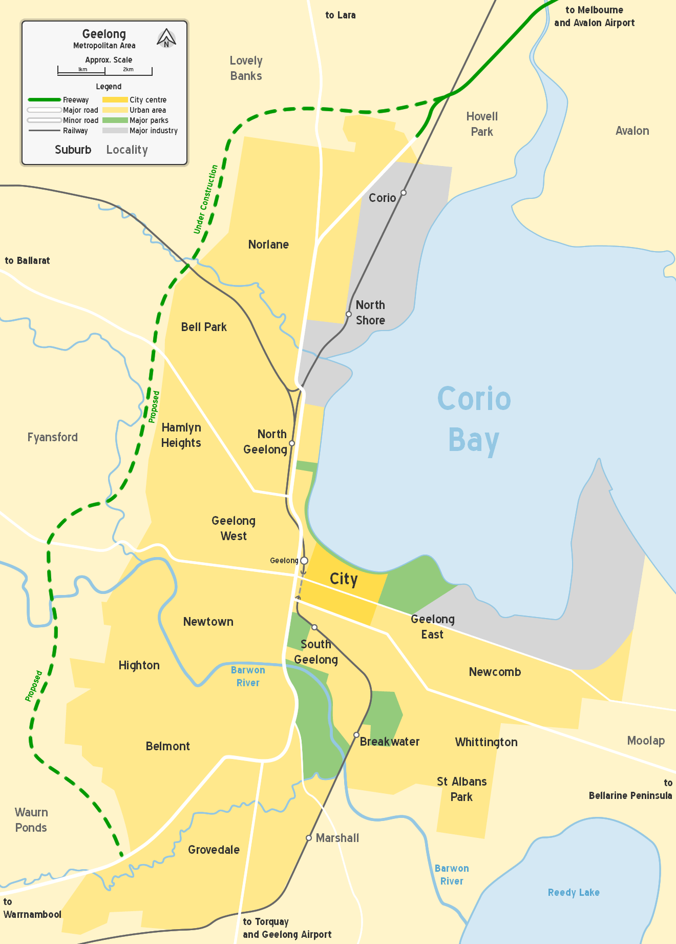 Geelong metropolitan map