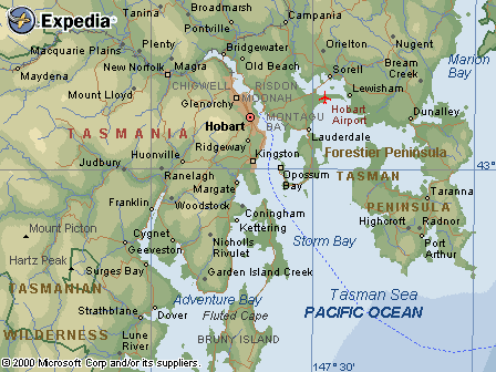 Hobart Area Map