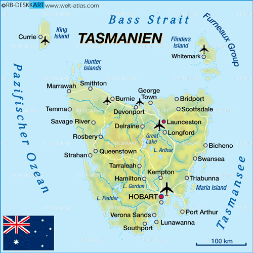 Launceston tasmanien map