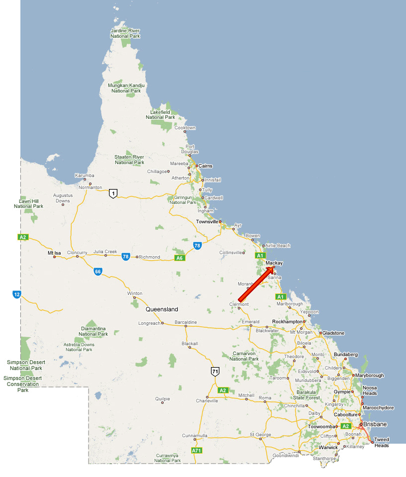 Map of Australia Mackay