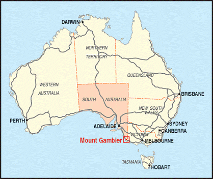 Australia Mount Gambier Map