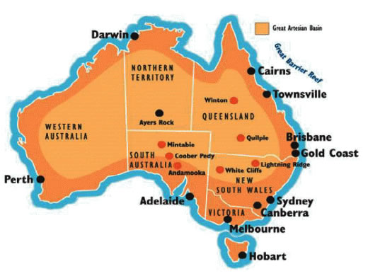australia map Orange