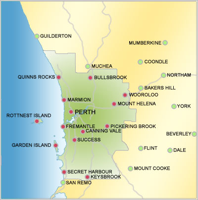 Perth regions map