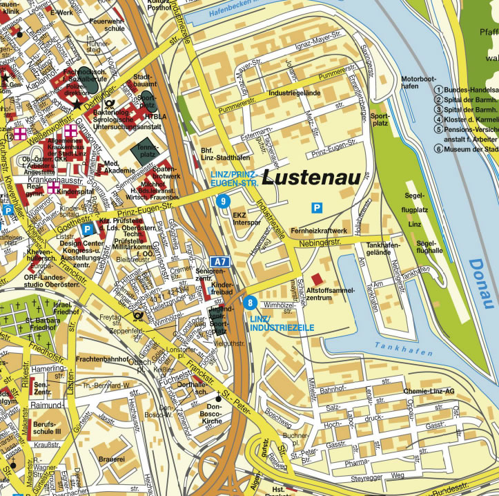 city center map of Linz