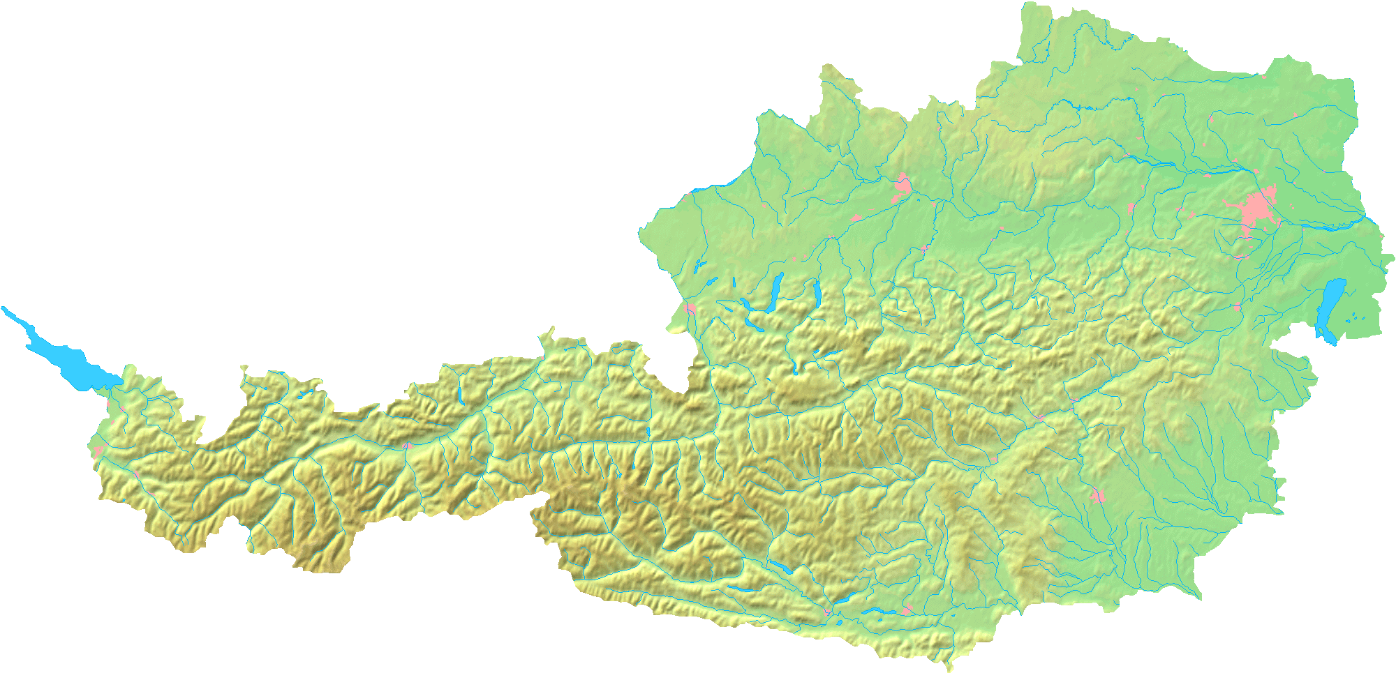 Topographic Map of Austria 2008