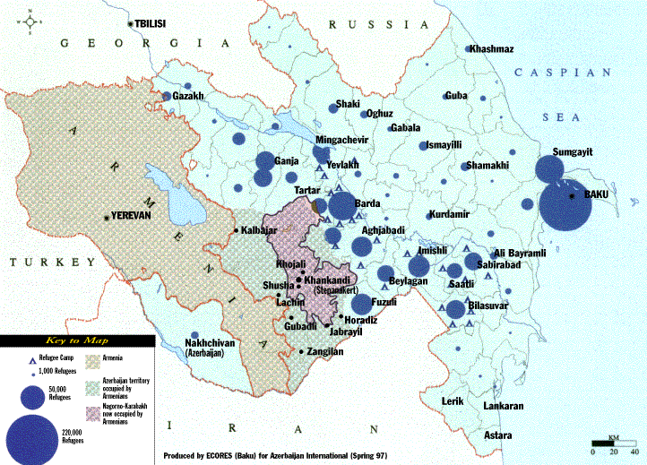 azerbaijan refugies map