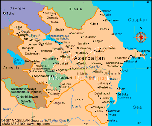 baku map azerbaijan