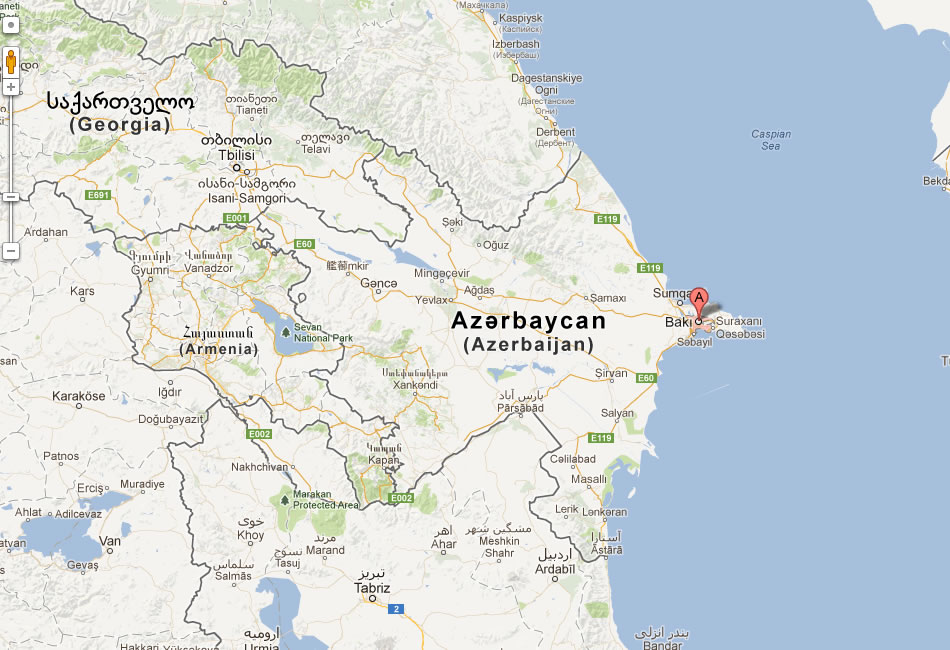 map of baku azerbaijan
