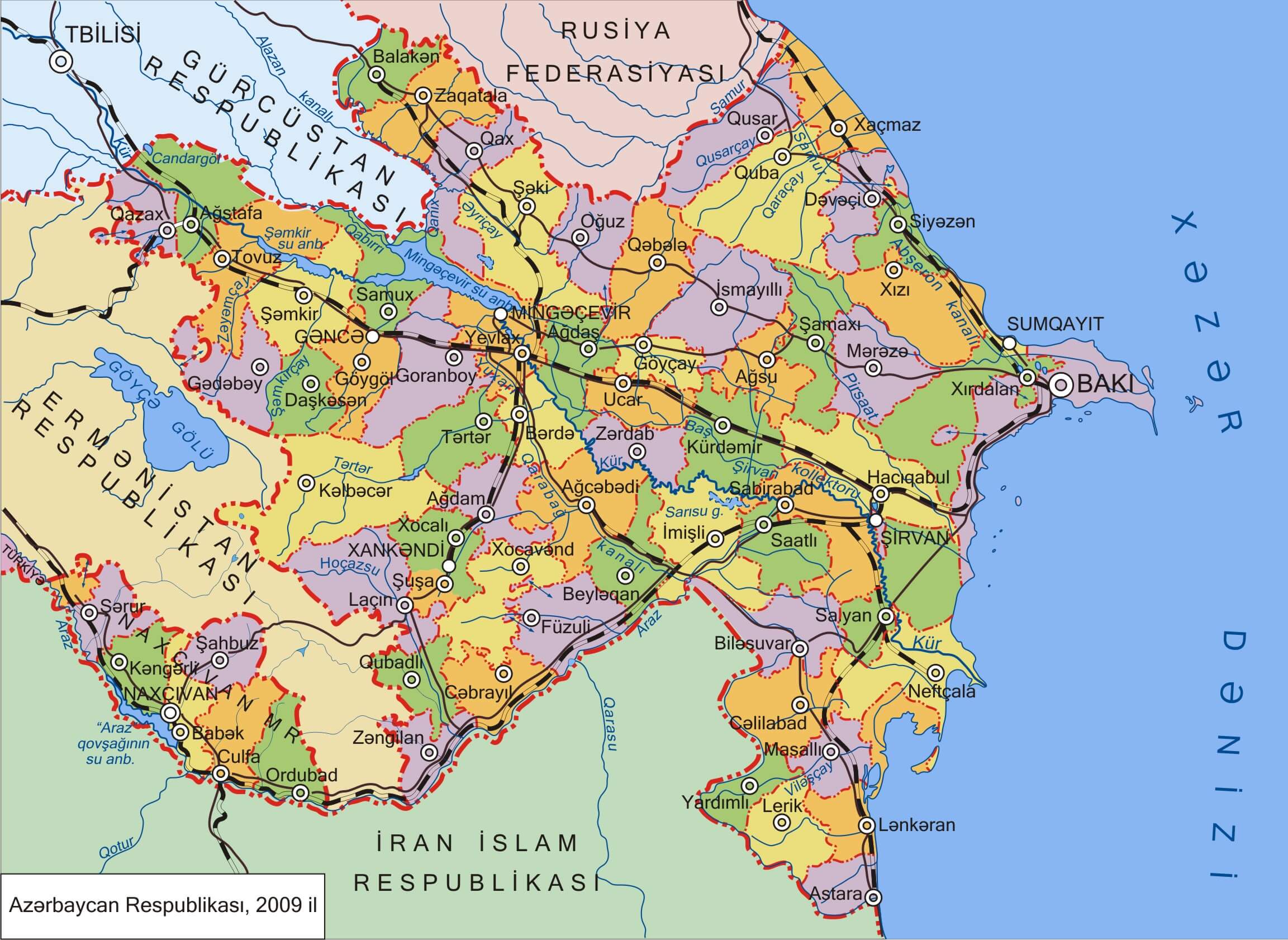 Azerbaijan map gence