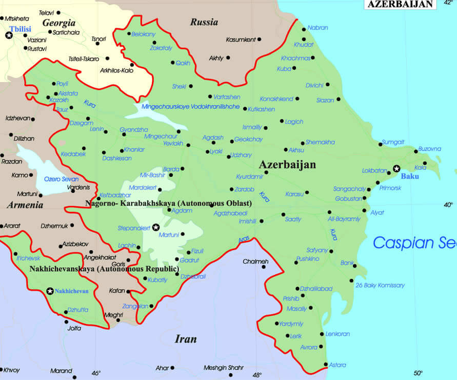 map of azerbaijan