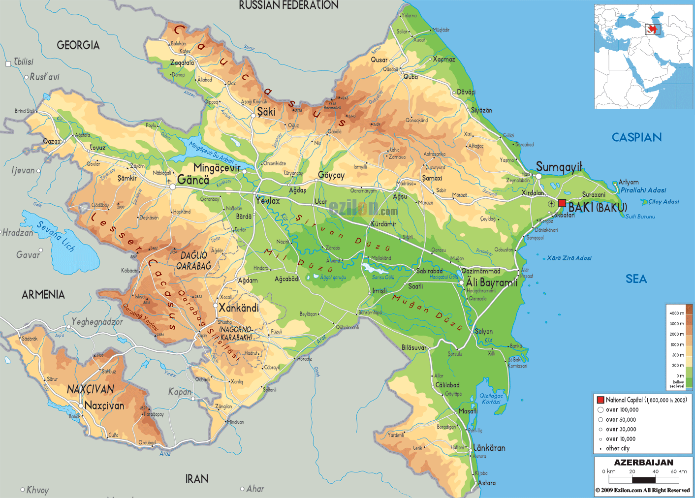 maps of azerbaijan