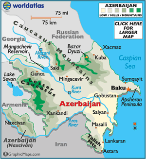 Mingecevir map azerbaijan