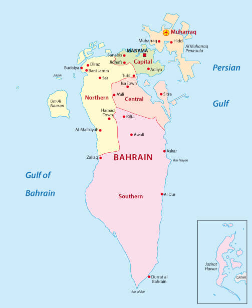 Bahrain Administrative Map