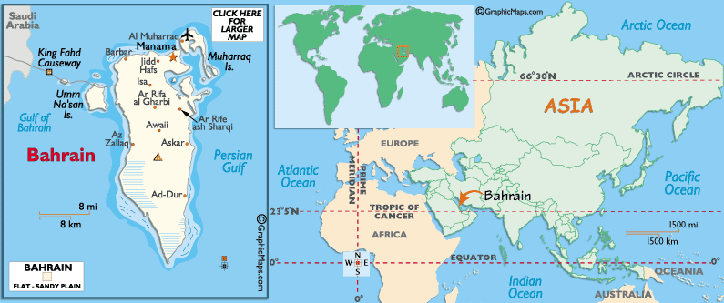 Map of Bahrain