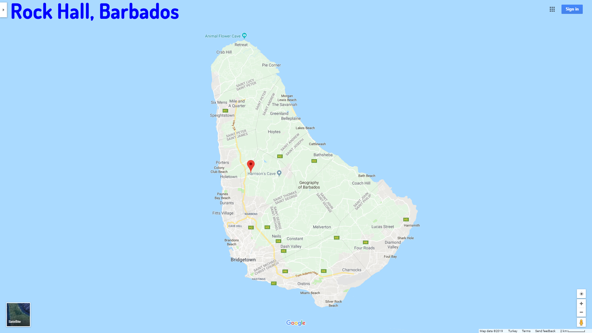 Rock Hall map Barbados