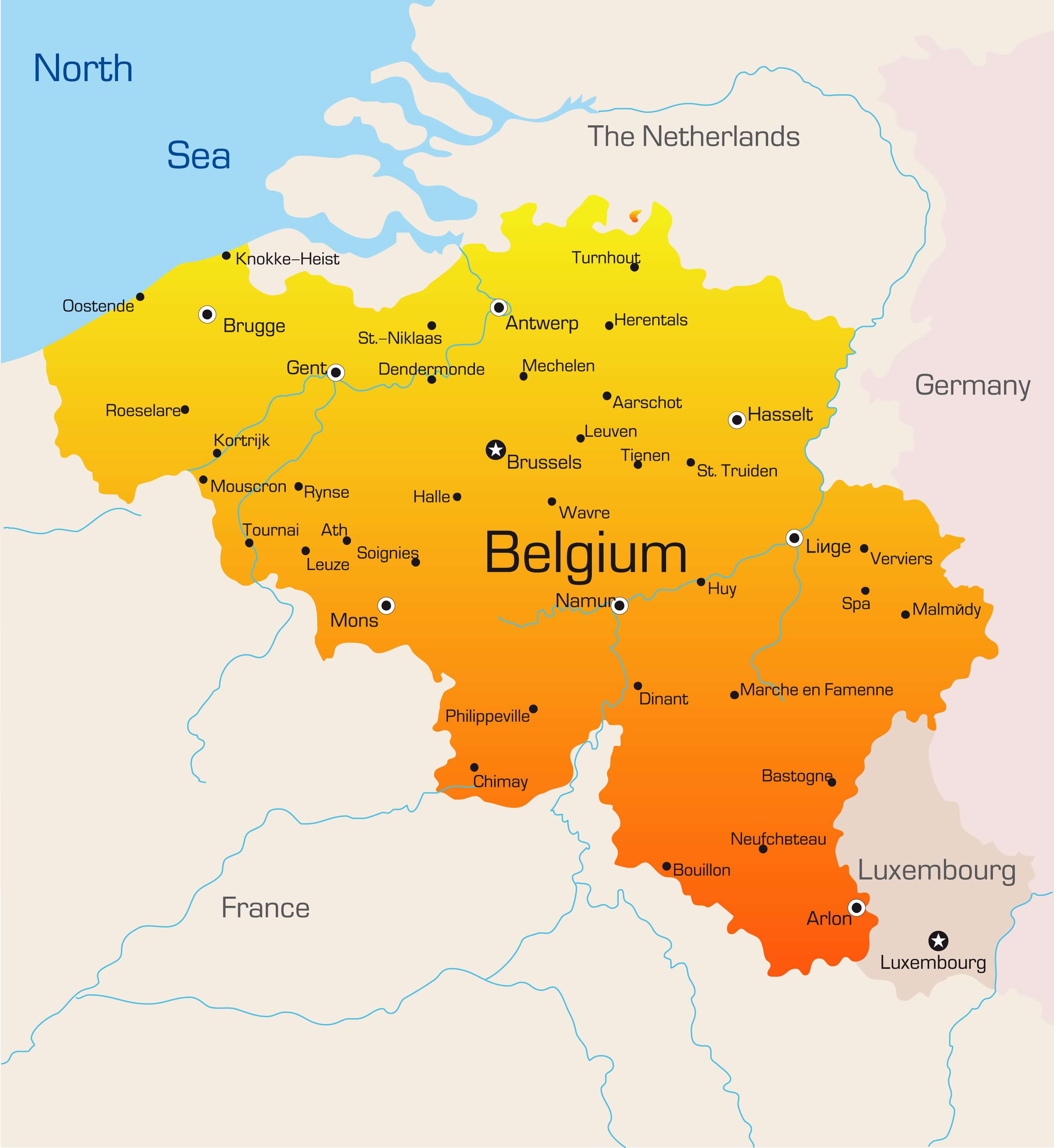 Belgium country Map