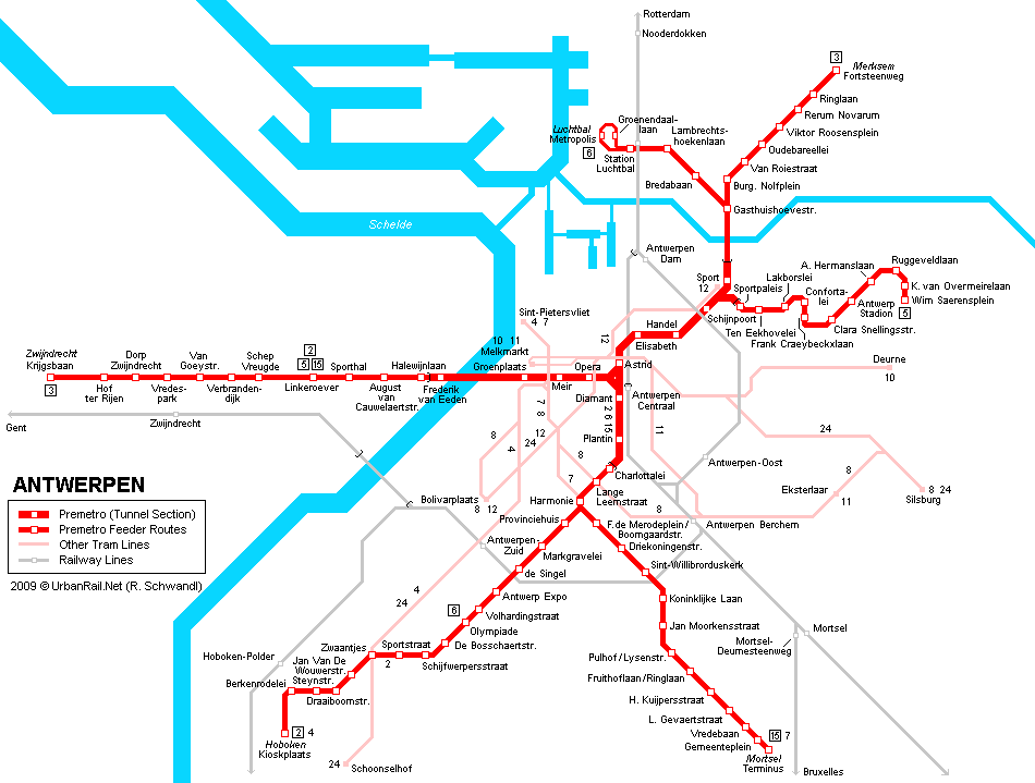 Antwerpen metro map