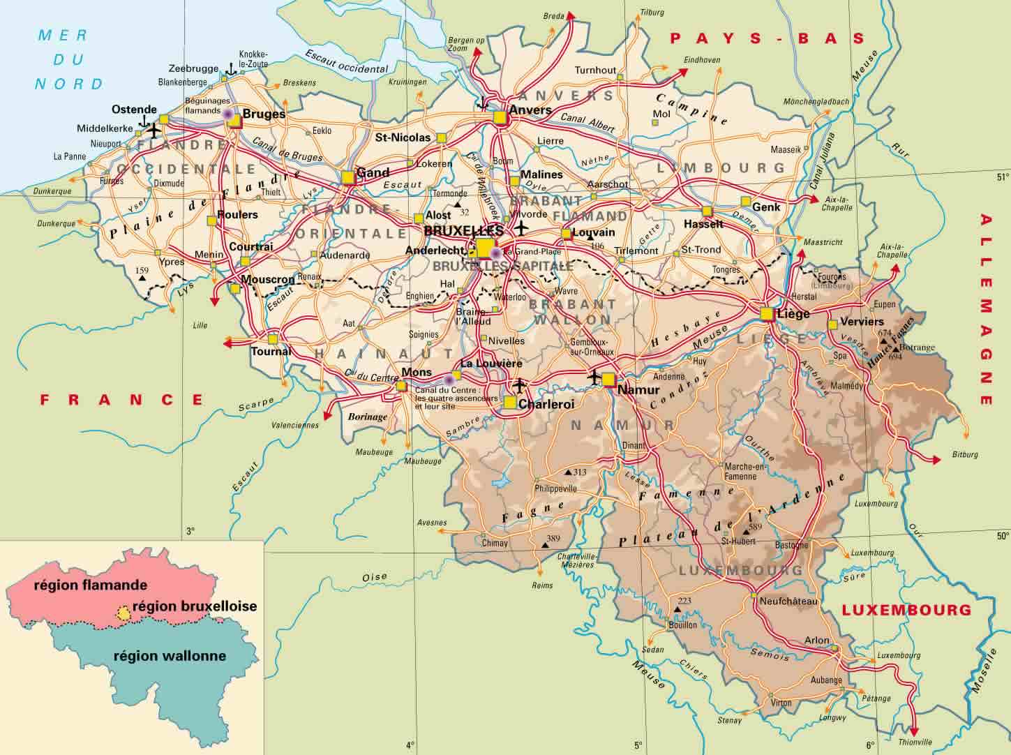 Belgium Highways Map