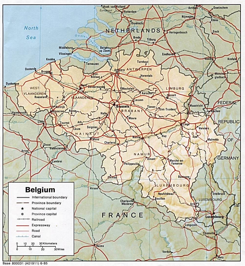 Belgium Boundary Map