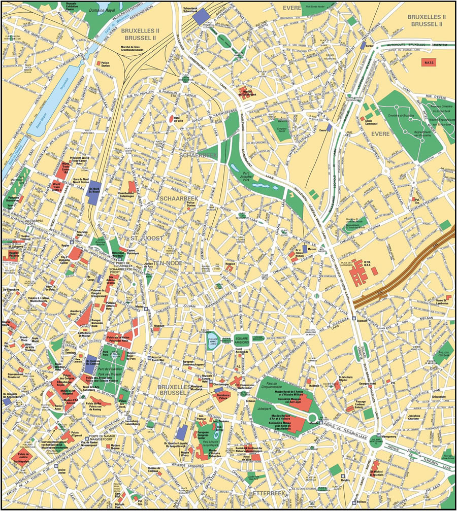 Bruxelles city center map