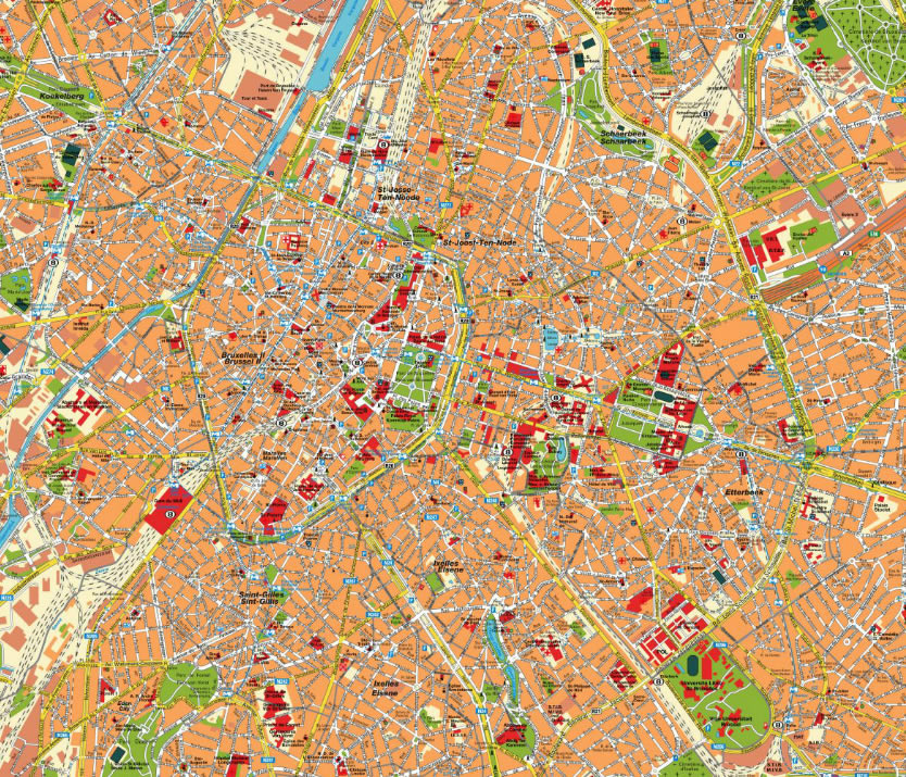 downtown map of Bruxelles