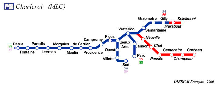 charleroi metro map