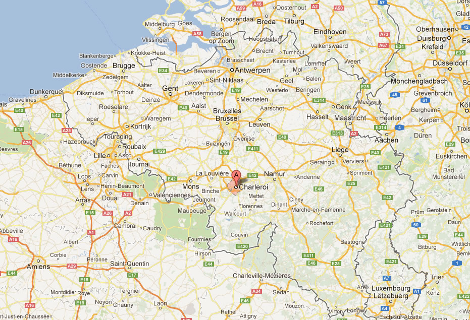 map of Charleroi Belgium