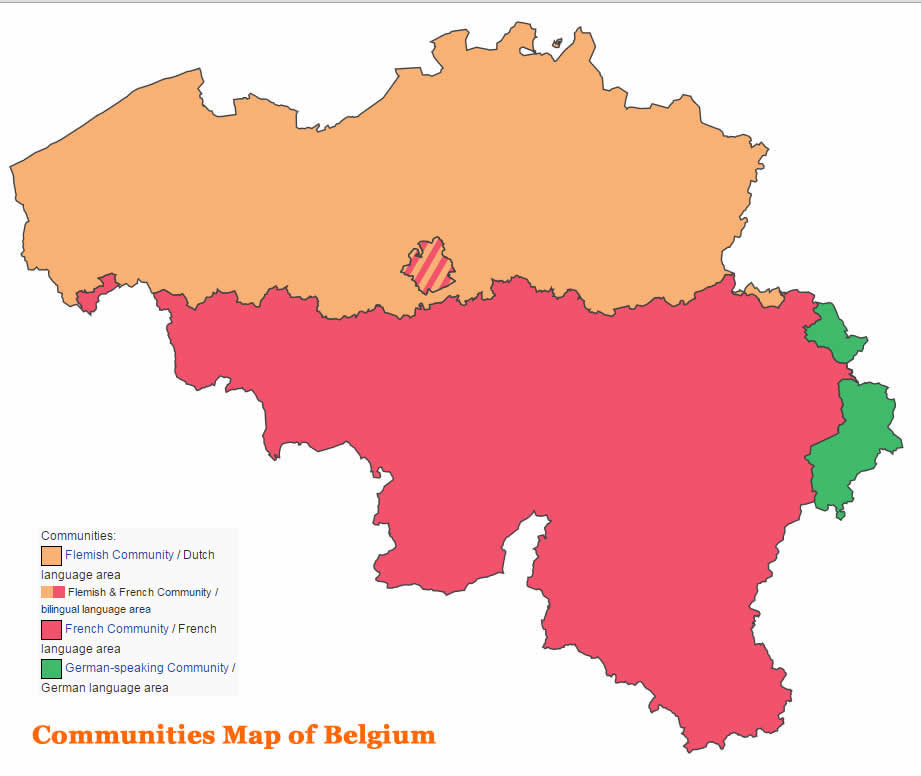 Communities Map of Belgium