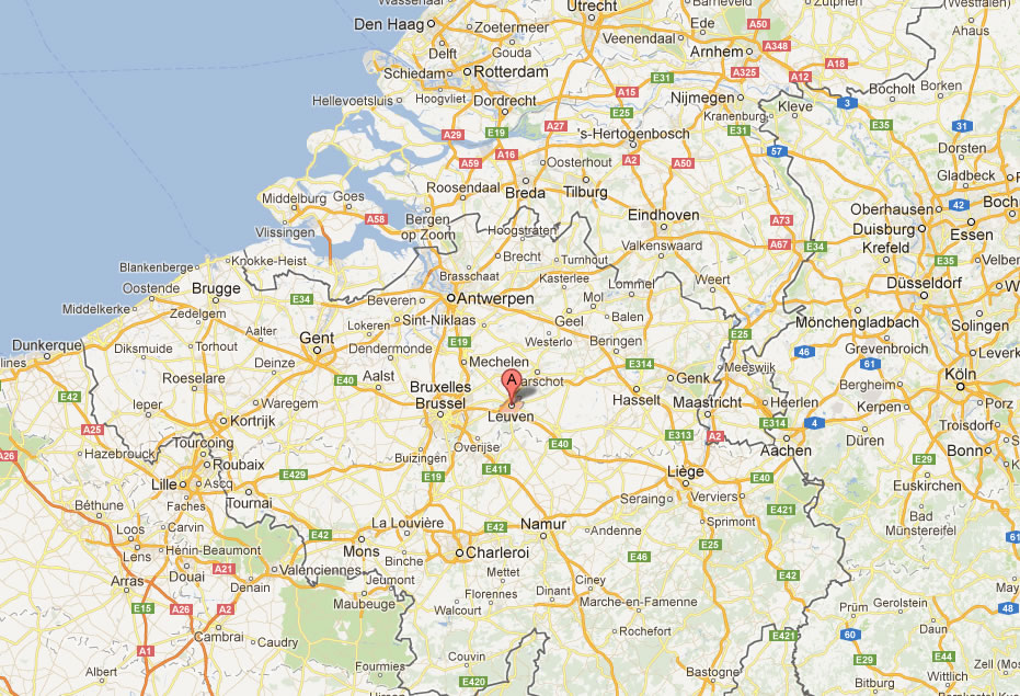 map of Leuven Belgium