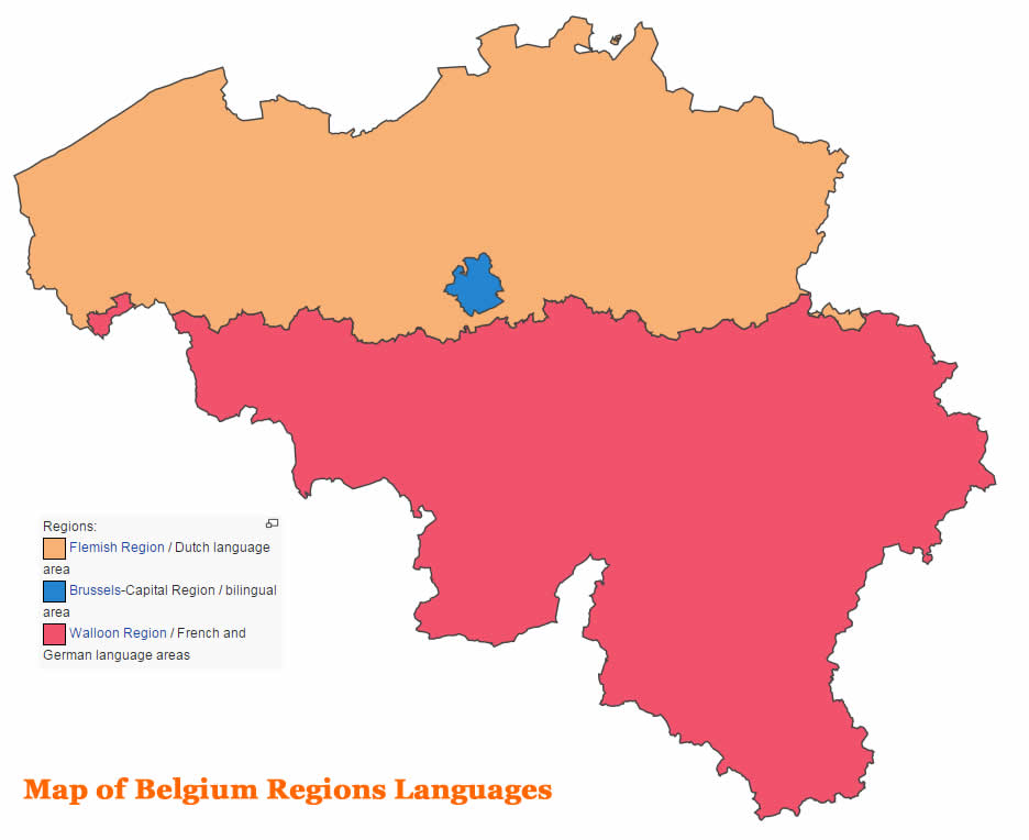 Map of Belgium Regions Languages