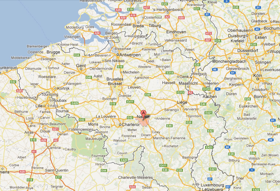 map of Namur Belgium