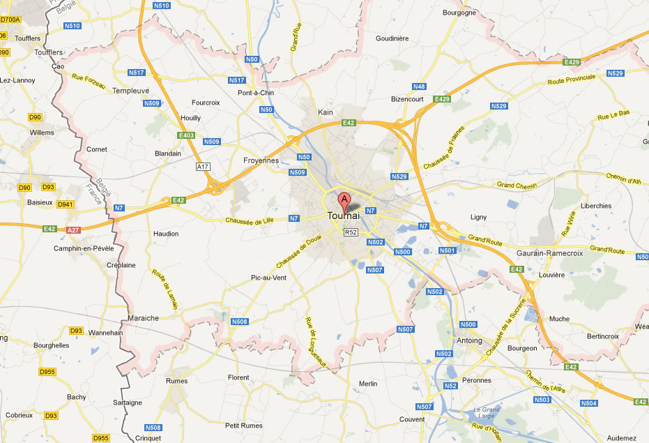 map of Tournai
